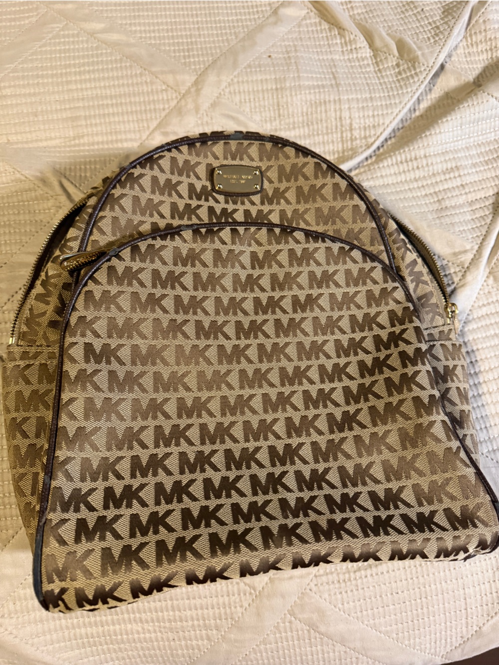 Michael Kors Brown Monogram full size Backpack